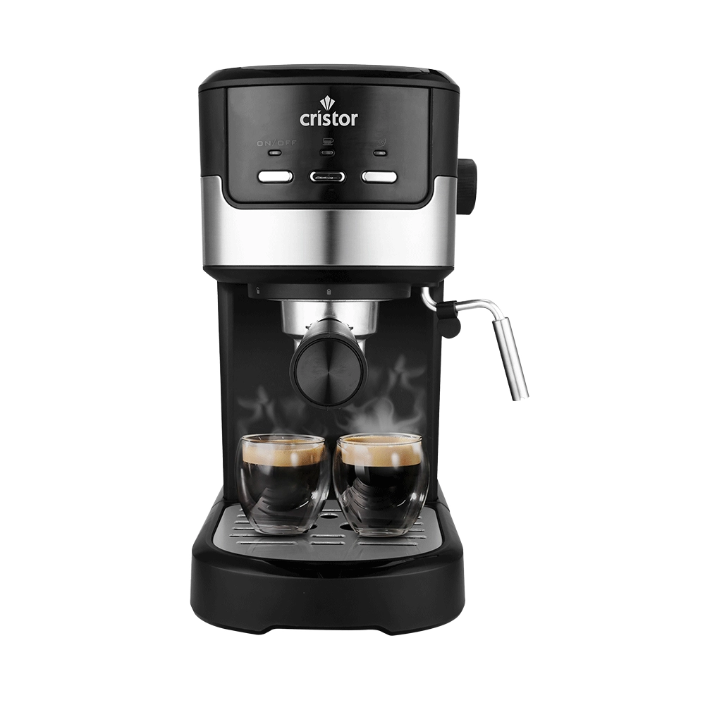 Machine A Café 3 en 1 CRISTOR Capsules et Café moulu  Noir Inox 20 BARS-1100 W