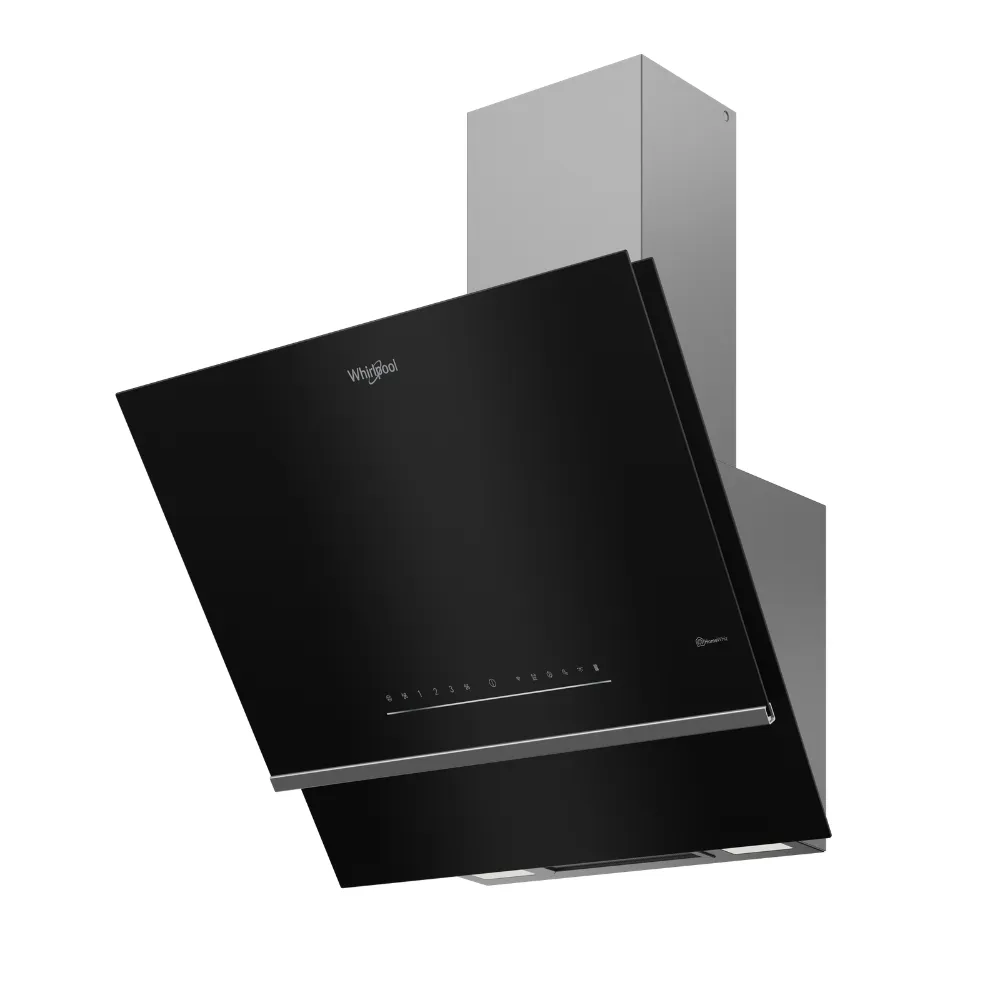 Hotte Murale Décorative Whirlpool Connectée Wi-Fi Noire 60 cm