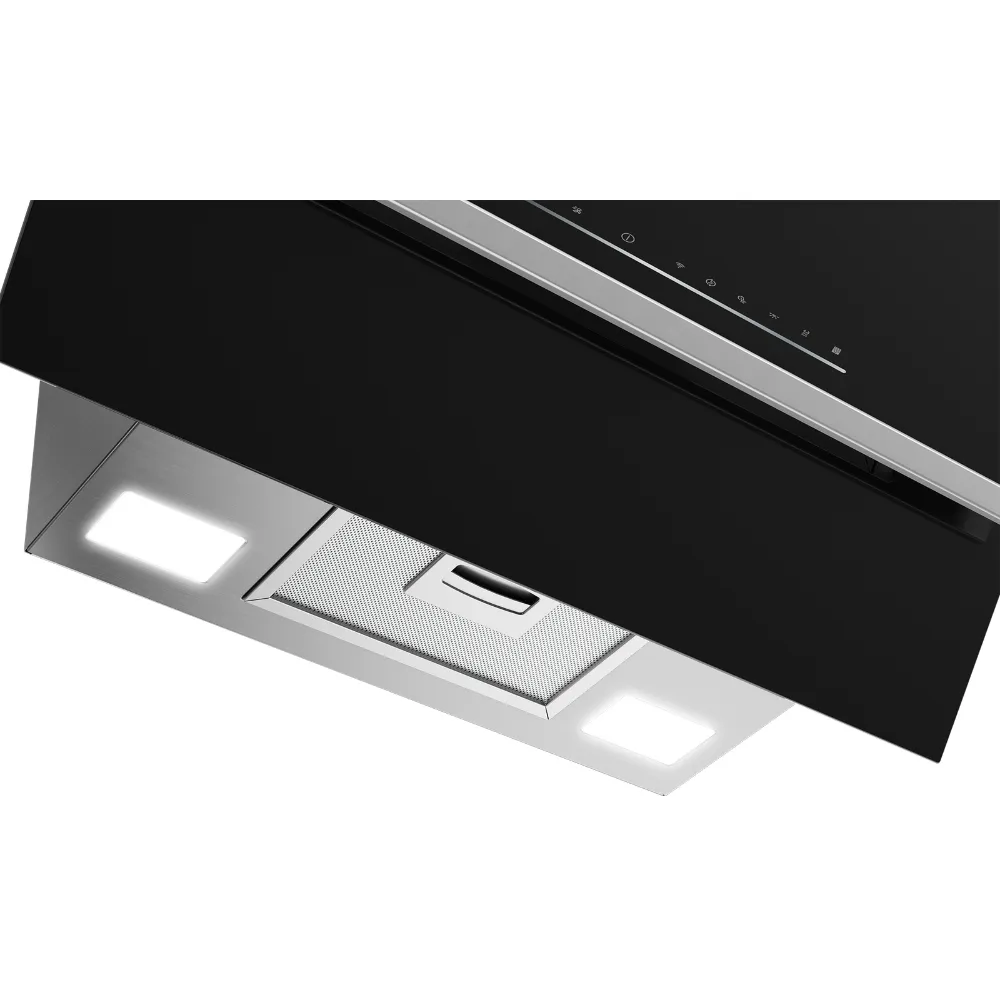 Hotte Murale Décorative Whirlpool Connectée Wi-Fi Noire 60 cm