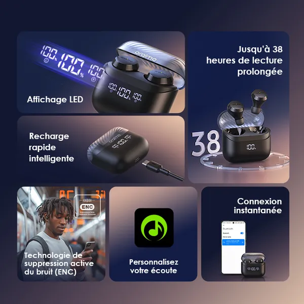 ORAIMO TWS Earphone OTW-340 Phantom Blac