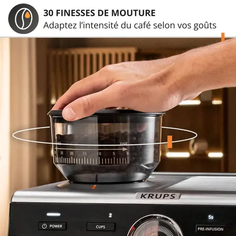 Machine espresso manuelle avec broyeur KRUPS Precision