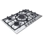 Table de cuisson Rosières 5 Feux Inox Wok avec Thermocouple et Grille en Fonte