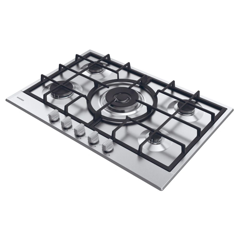 Table de cuisson Rosières 5 Feux Inox Wok avec Thermocouple et Grille en Fonte