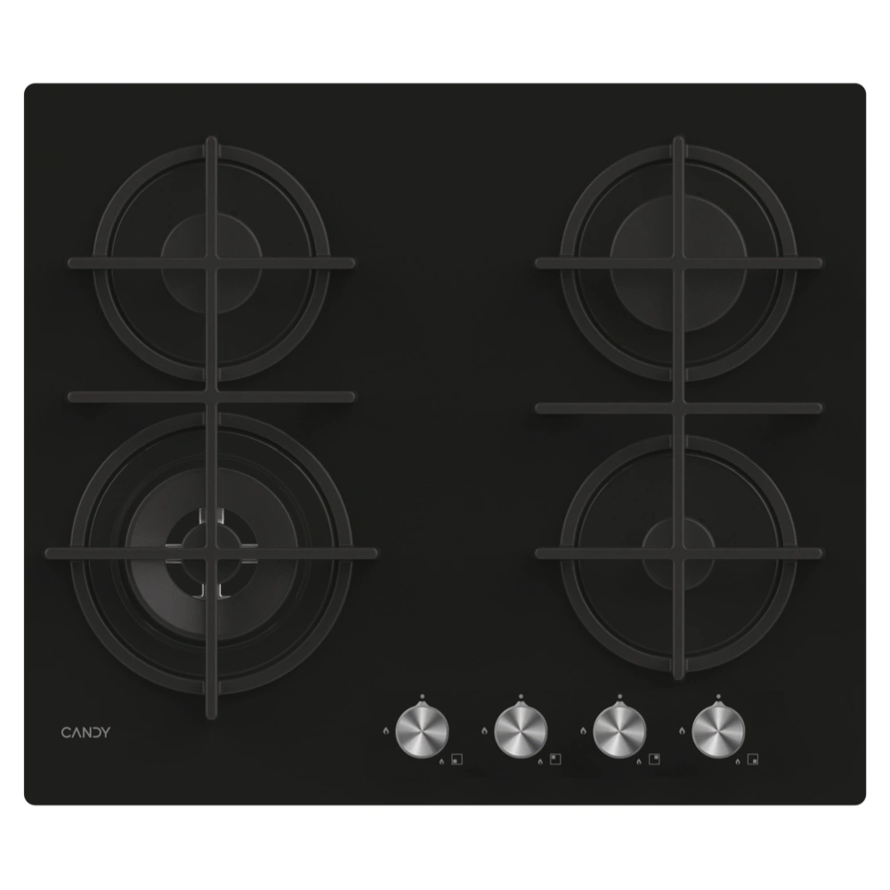 Table de cuisson CANDY/04 Feux /Wok/Thermocouple/Commande frontale /Fonte/Black Glass CDK6GF4WEKB