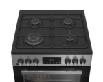 Cuisinière Whirlpool gaz/électrique  8 fonctions Inox 60 cm 72 L