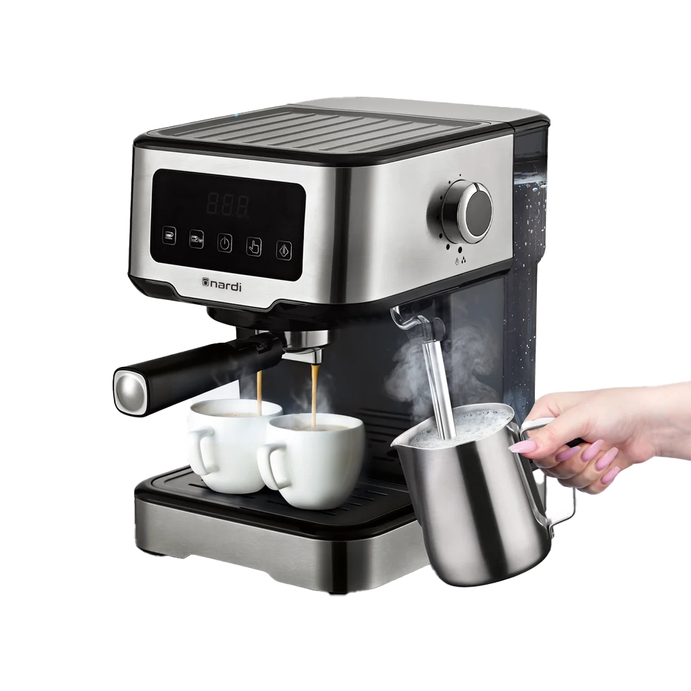 Machine à Café digital NARDI 2 en 1 Capsules & Café Moulu INOX 20bars